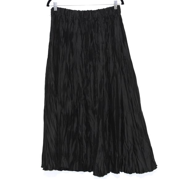 Armine Black Crinkle Pleated Midi Skirt Size XL TR 44 - Picture 5 of 7